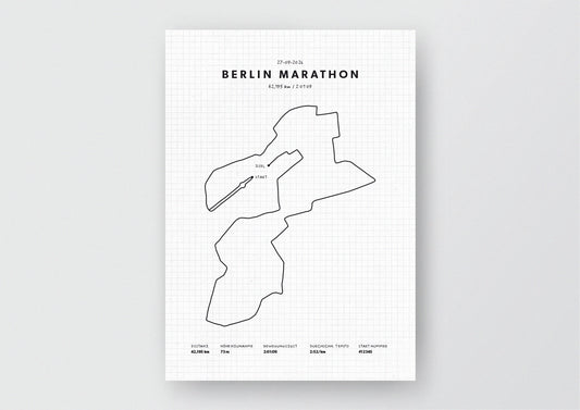 Unsere minimalistische Illustration Deines Berlin Marathons, ist die perfekte Erinnerung an ein sportliches Highlight und ein stilvoller Einrichtungsgegenstand für die heimischen Wände oder das ideale Geschenk für alle Läufer.