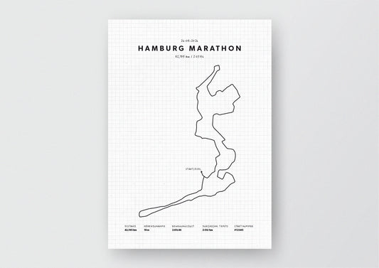 Unsere minimalistische Illustration Deines Hamburg Marathons, ist die perfekte Erinnerung an ein sportliches Highlight und ein stilvoller Einrichtungsgegenstand für die heimischen Wände oder das ideale Geschenk für alle Läufer.