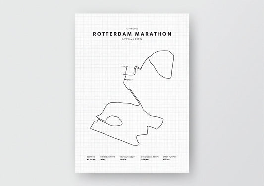 Unsere minimalistische Illustration Deines Rotterdam Marathons, ist die perfekte Erinnerung an ein sportliches Highlight und ein stilvoller Einrichtungsgegenstand für die heimischen Wände oder das ideale Geschenk für alle Läufer.