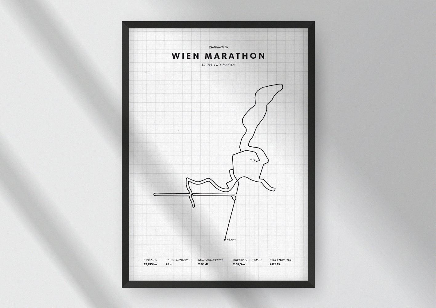 Unsere minimalistische Illustration Deines Wien Marathons, ist die perfekte Erinnerung an ein sportliches Highlight und ein stilvoller Einrichtungsgegenstand für die heimischen Wände oder das ideale Geschenk für alle Läufer.