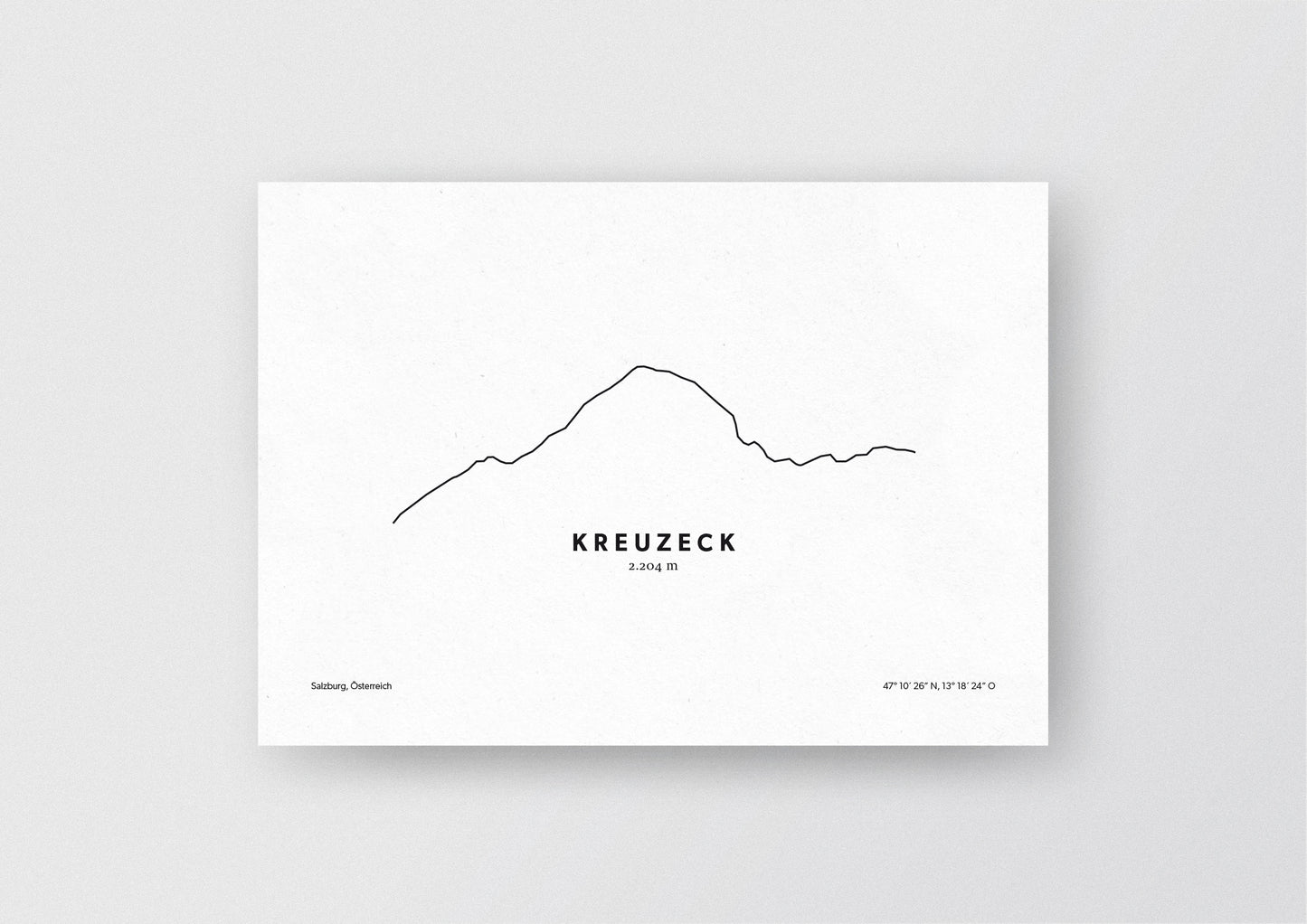 Minimalistische Illustration des Kreuzeck im Großarl Tal, als stilvoller Einrichtungsgegenstand für Zuhause.