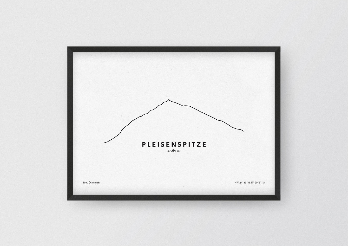 Minimalistische Illustration der Pleisensitze in Tirol, als stilvoller Einrichtungsgegenstand für Zuhause.
