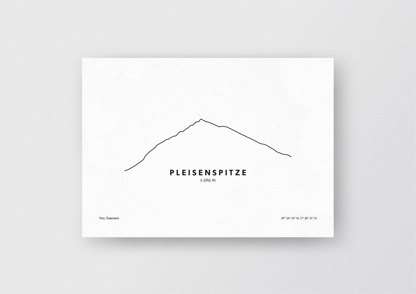 Minimalistische Illustration der Pleisensitze in Tirol, als stilvoller Einrichtungsgegenstand für Zuhause.