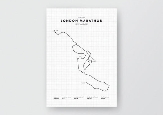 Unsere minimalistische Illustration Deines London Marathons, ist die perfekte Erinnerung an ein sportliches Highlight und ein stilvoller Einrichtungsgegenstand für die heimischen Wände oder das ideale Geschenk für alle Läufer.