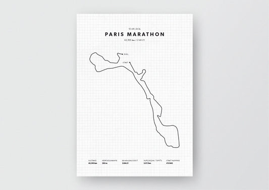 Unsere minimalistische Illustration Deines Paris Marathons, ist die perfekte Erinnerung an ein sportliches Highlight und ein stilvoller Einrichtungsgegenstand für die heimischen Wände oder das ideale Geschenk für alle Läufer.