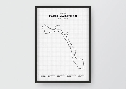Unsere minimalistische Illustration Deines Paris Marathons, ist die perfekte Erinnerung an ein sportliches Highlight und ein stilvoller Einrichtungsgegenstand für die heimischen Wände oder das ideale Geschenk für alle Läufer.