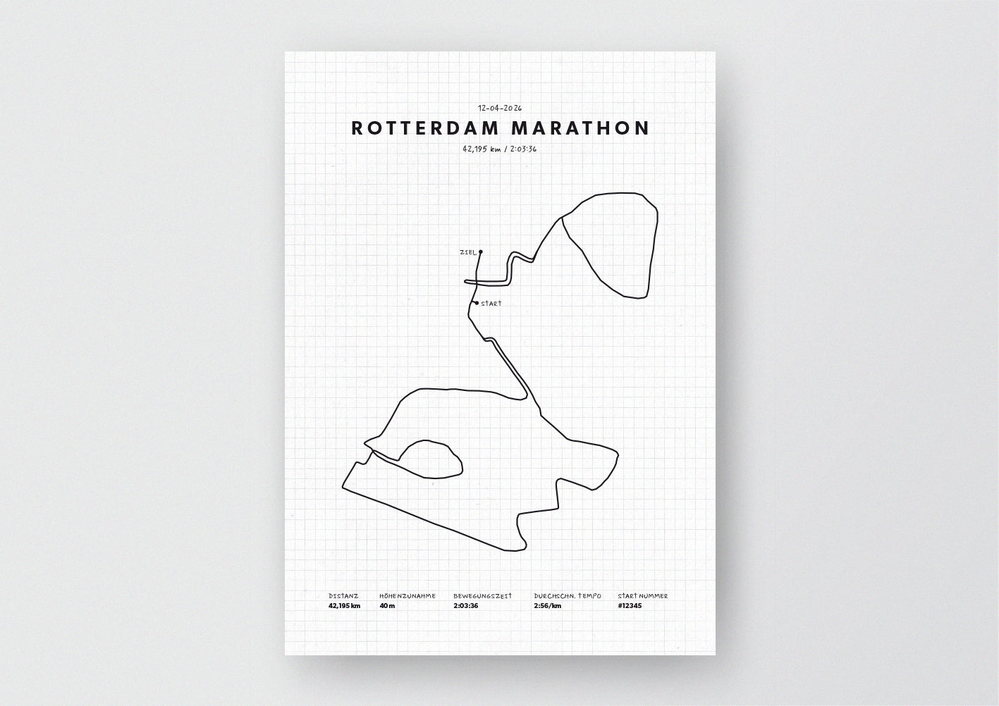 Unsere minimalistische Illustration Deines Rotterdam Marathons, ist die perfekte Erinnerung an ein sportliches Highlight und ein stilvoller Einrichtungsgegenstand für die heimischen Wände oder das ideale Geschenk für alle Läufer.