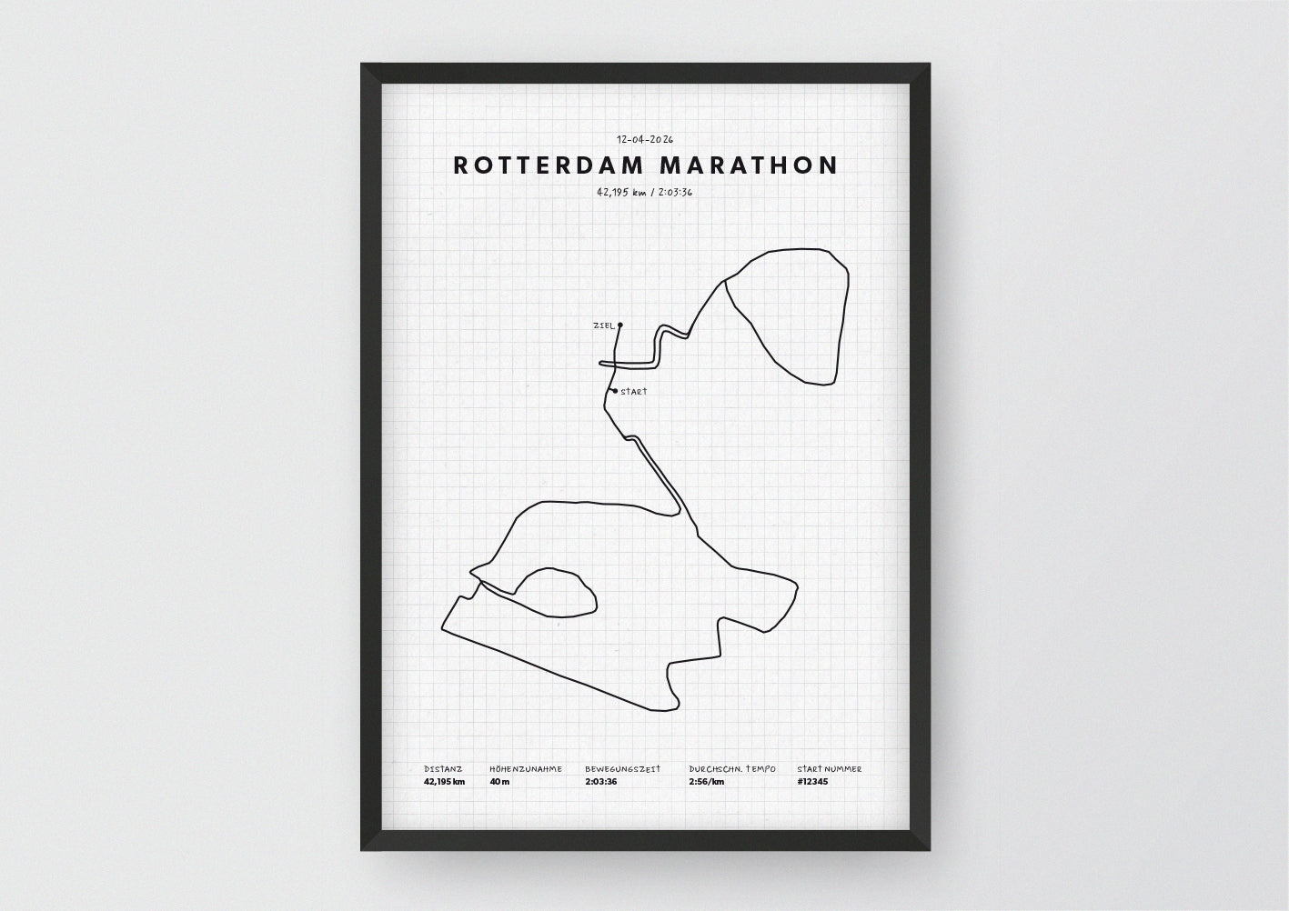 Unsere minimalistische Illustration Deines Rotterdam Marathons, ist die perfekte Erinnerung an ein sportliches Highlight und ein stilvoller Einrichtungsgegenstand für die heimischen Wände oder das ideale Geschenk für alle Läufer.