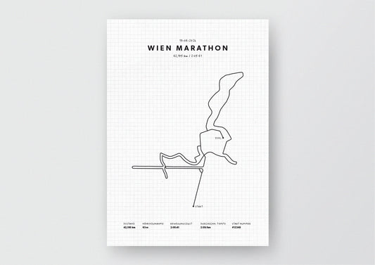 Unsere minimalistische Illustration Deines Wien Marathons, ist die perfekte Erinnerung an ein sportliches Highlight und ein stilvoller Einrichtungsgegenstand für die heimischen Wände oder das ideale Geschenk für alle Läufer.