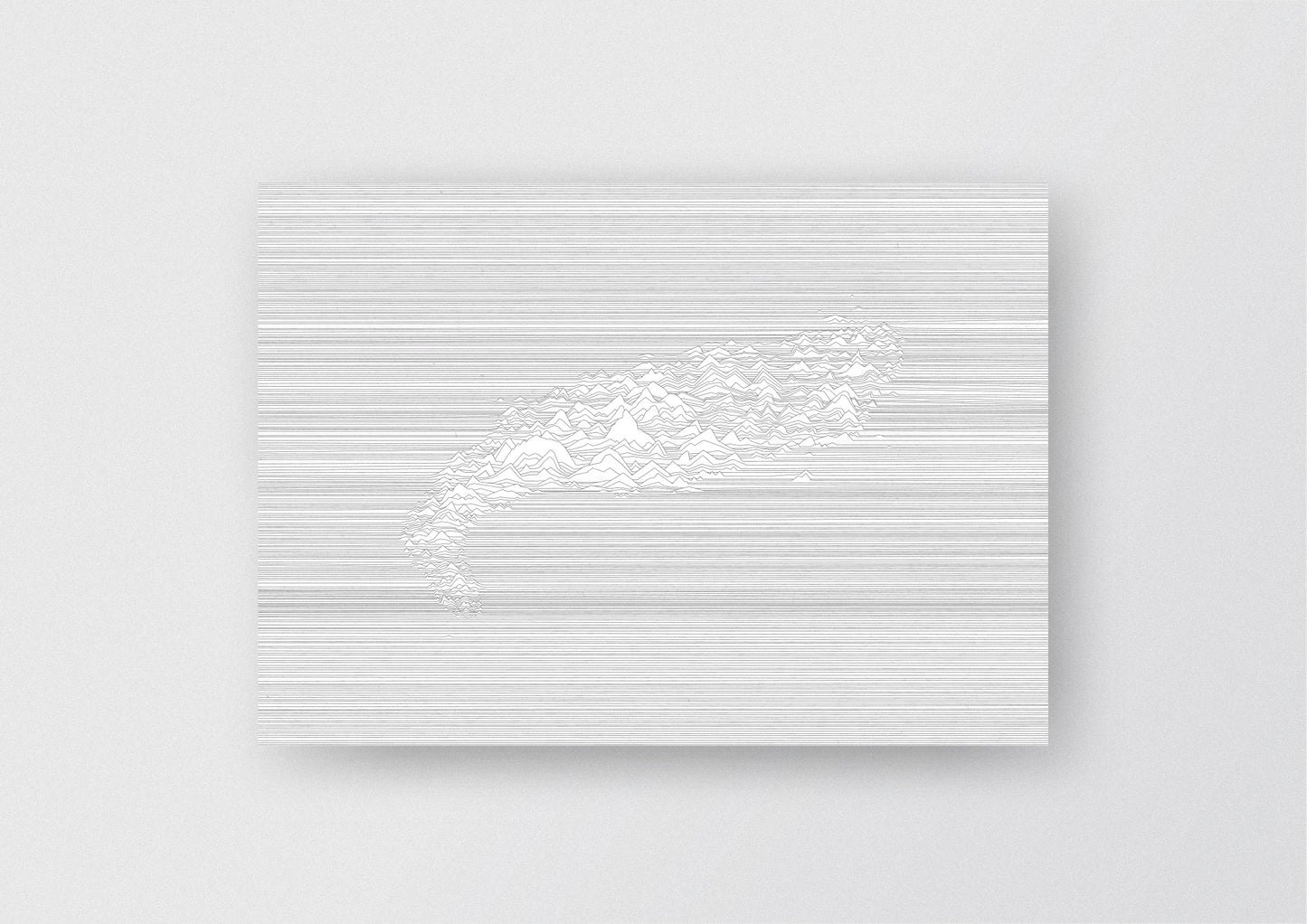 Minimalistische Illustration der Alpen, als stilvoller Einrichtungsgegenstand für alle Bergliebhaber.