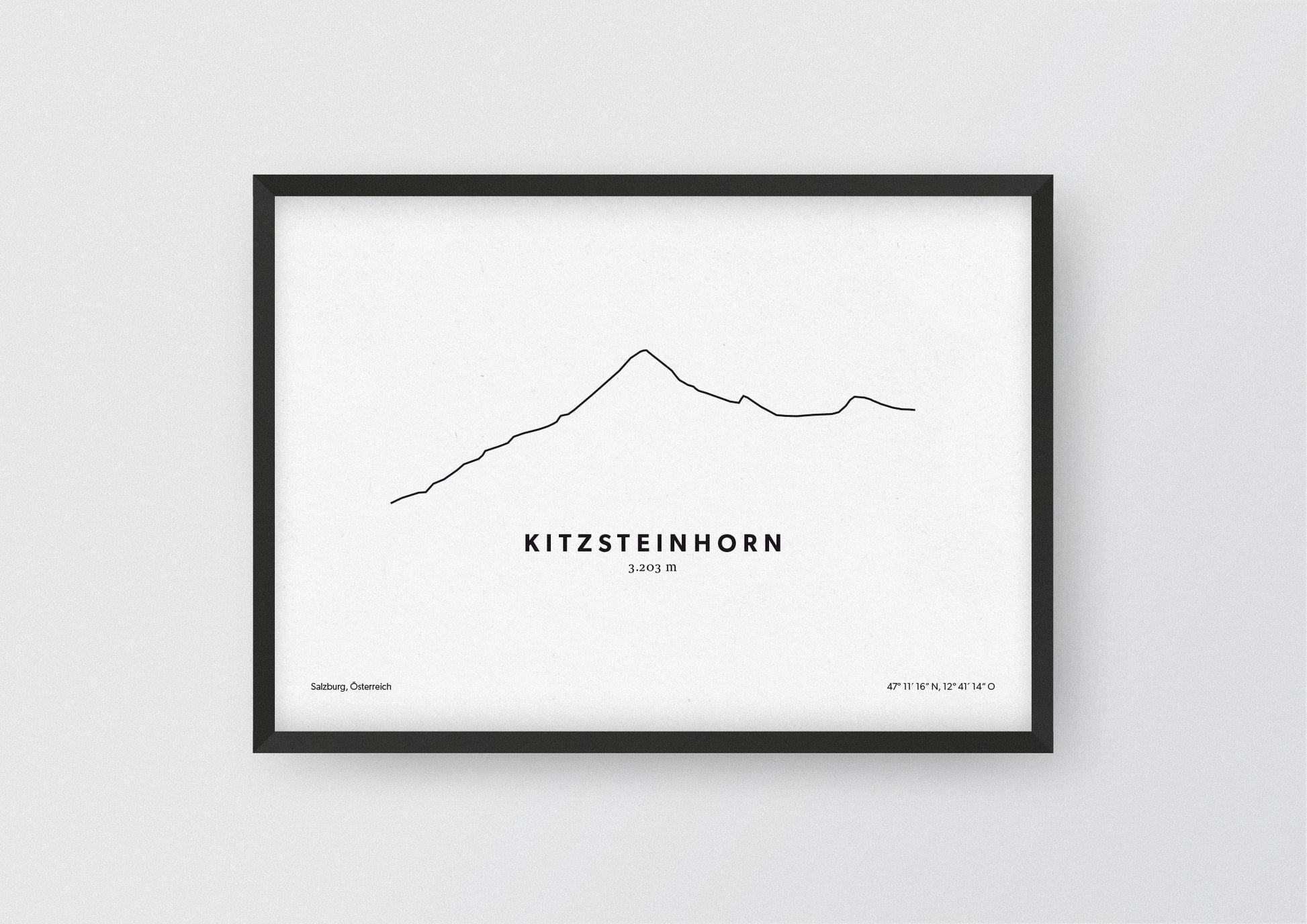 Minimalistische Illustration des Kitzsteinhorn in Kaprun, als stilvoller Einrichtungsgegenstand für Zuhause.