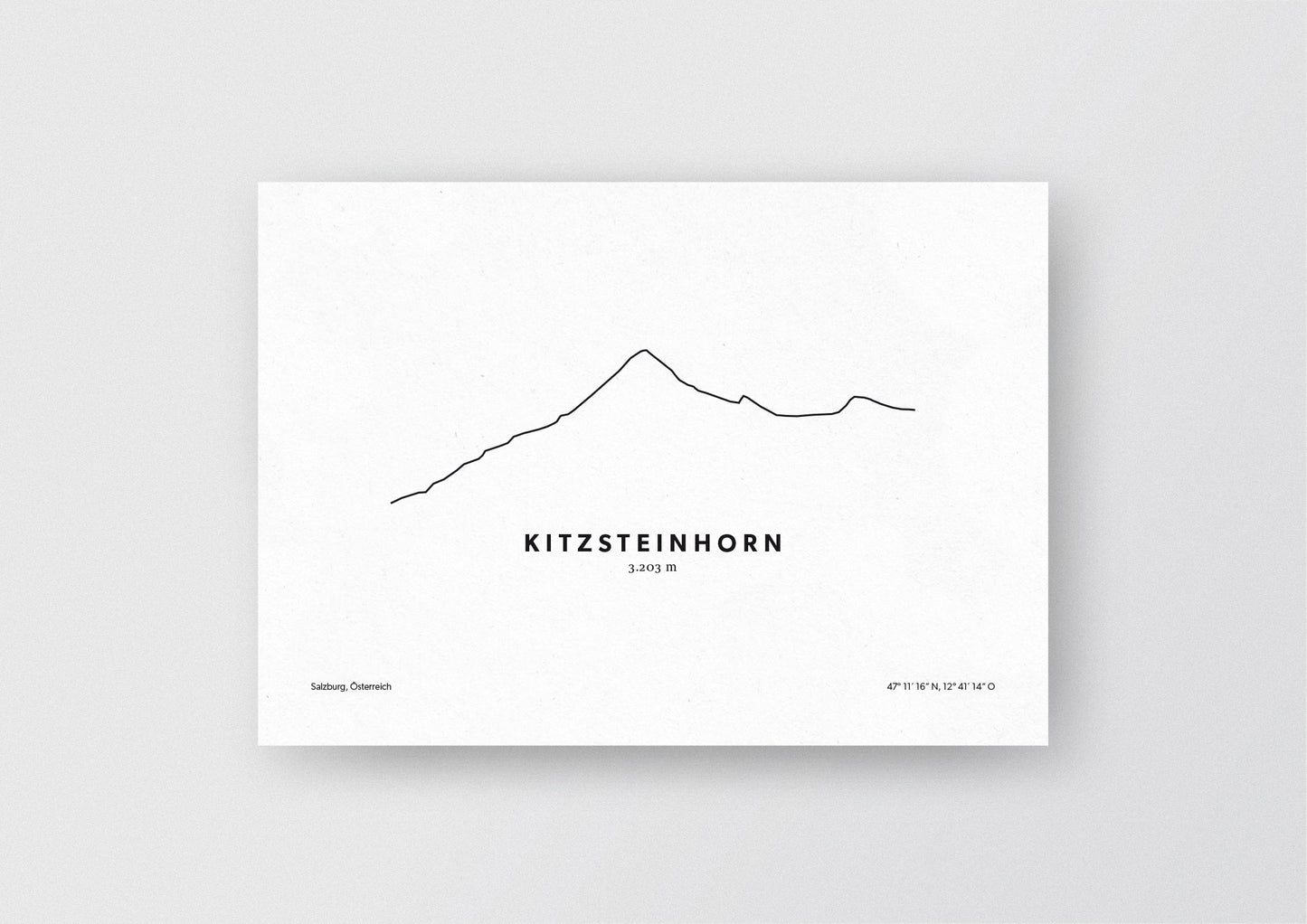 Minimalistische Illustration des Kitzsteinhorn in Kaprun, als stilvoller Einrichtungsgegenstand für Zuhause.