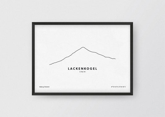 Minimalistische Illustration des Lackenkogel, dem Hausberg der Altenmarkter, als stilvoller Einrichtungsgegenstand für Zuhause.