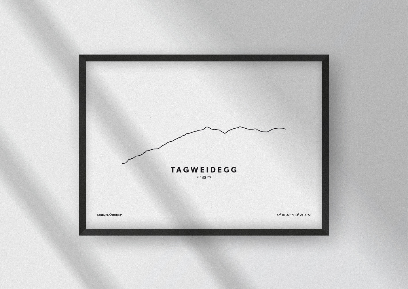Minimalistische Illustration des Tagweidegg in Zauchensee im Salzburger Land, als stilvoller Einrichtungsgegenstand für Zuhause.