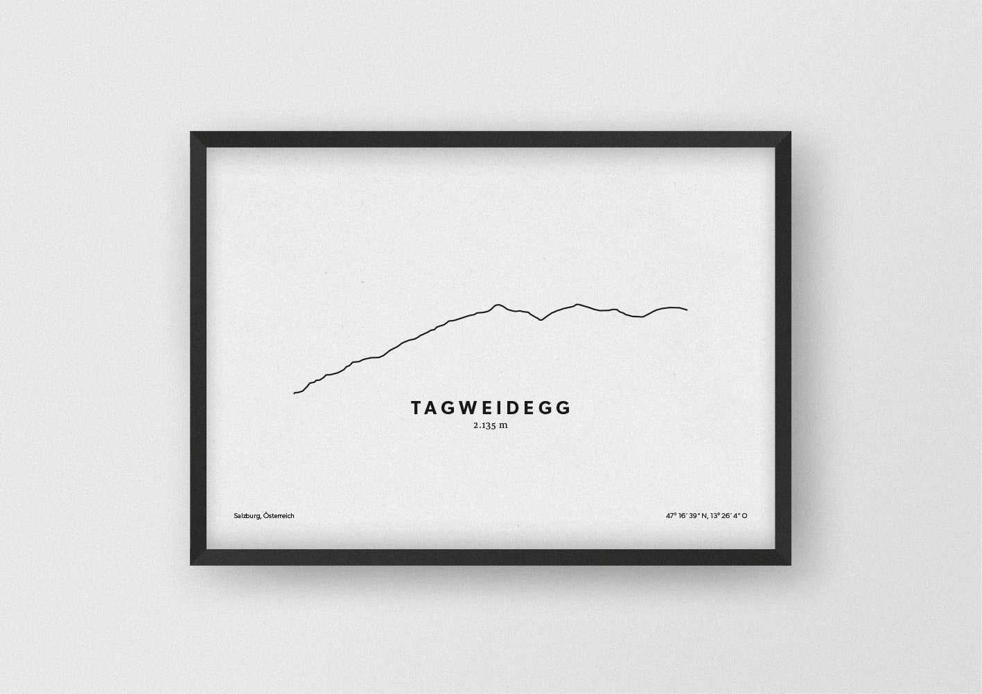 Minimalistische Illustration des Tagweidegg in Zauchensee im Salzburger Land, als stilvoller Einrichtungsgegenstand für Zuhause.