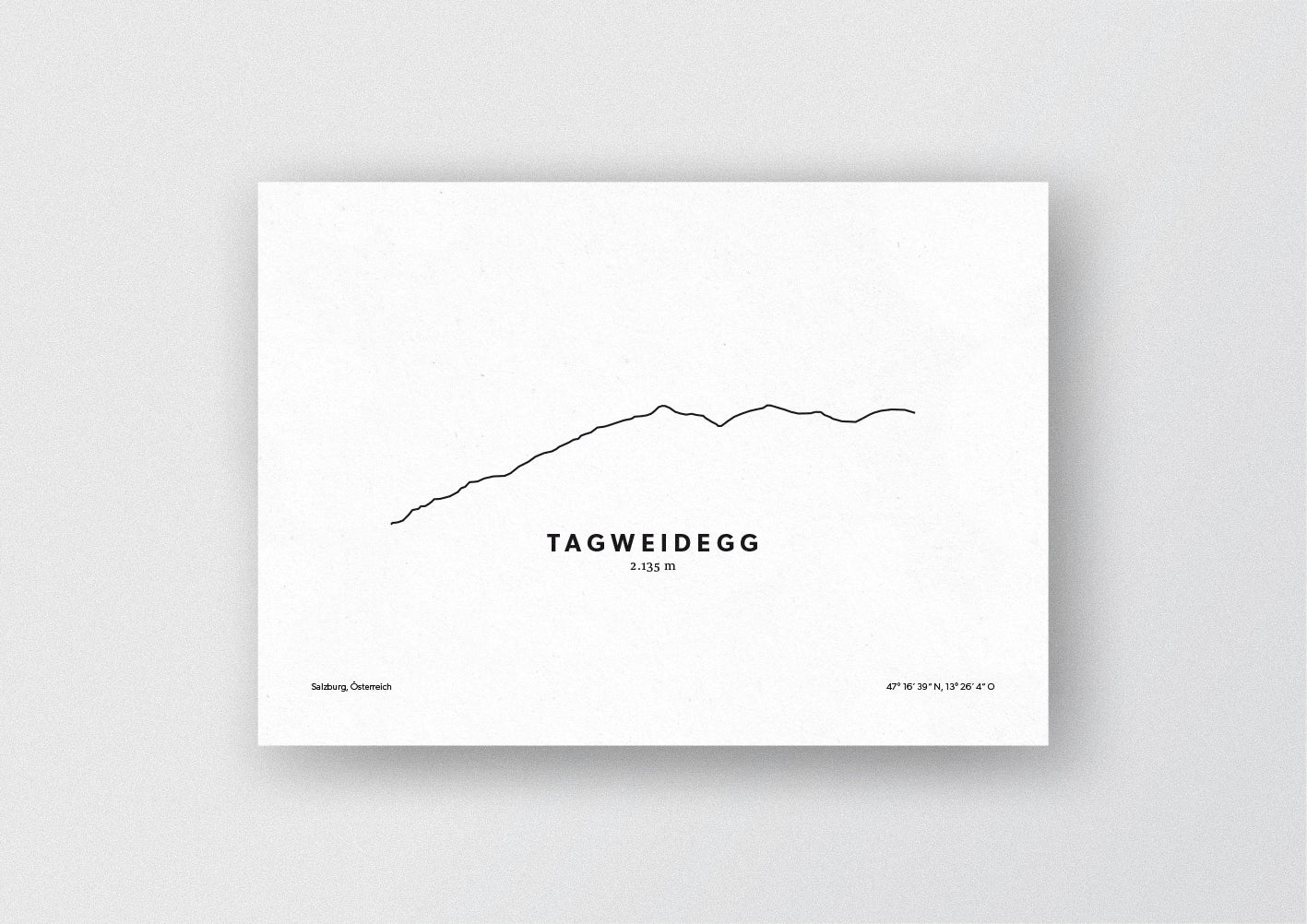 Minimalistische Illustration des Tagweidegg in Zauchensee im Salzburger Land, als stilvoller Einrichtungsgegenstand für Zuhause.